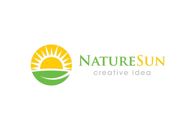 Plantilla de diseño de logotipo de concepto de sol creativo