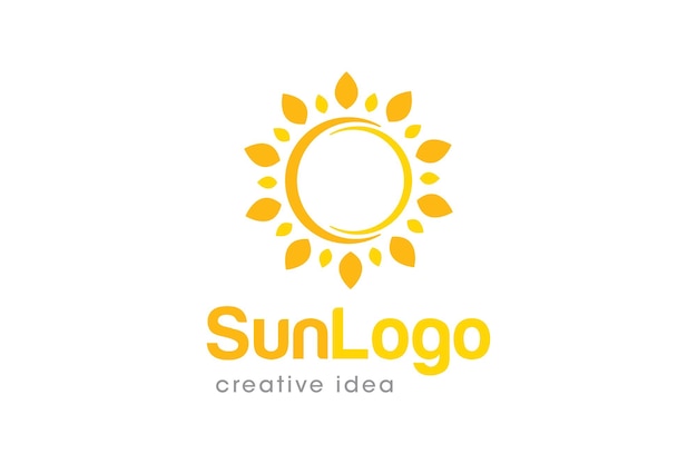 Plantilla de diseño de logotipo de concepto de sol creativo