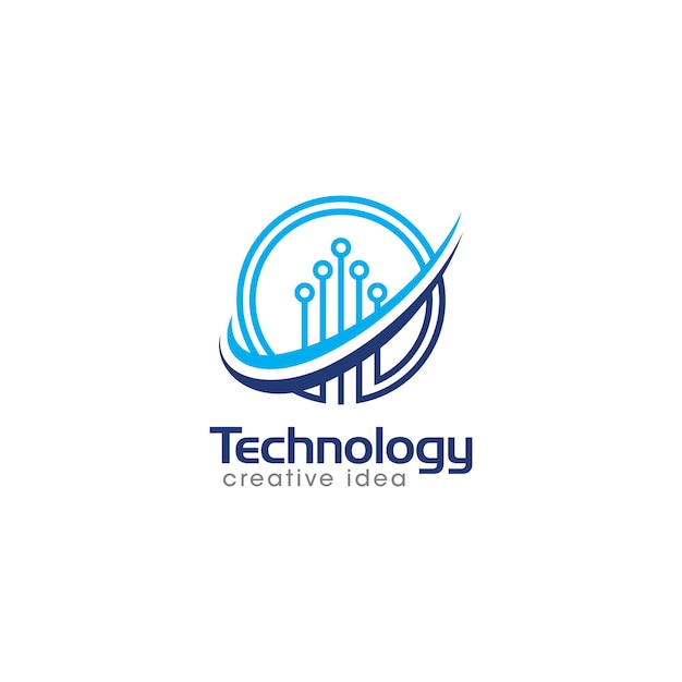 Plantilla de diseño de logotipo de concepto de tecnología creativa abstracta