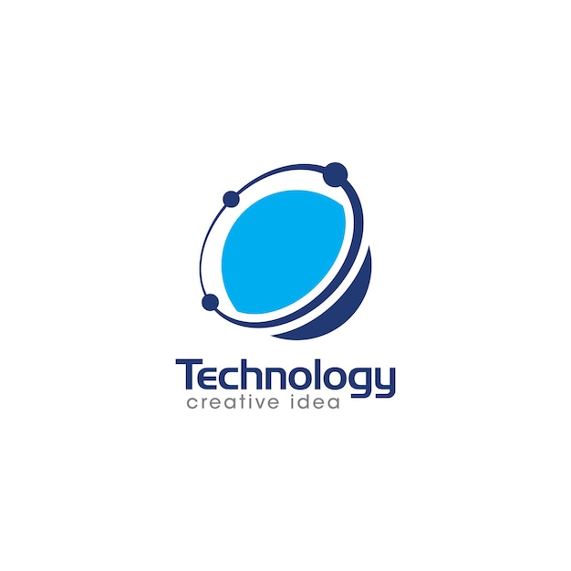 Plantilla de diseño de logotipo de concepto de tecnología creativa abstracta