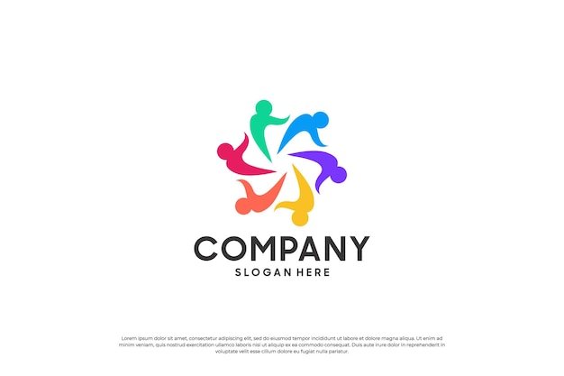 Plantilla de diseño de logotipo de concepto de unidad creativa