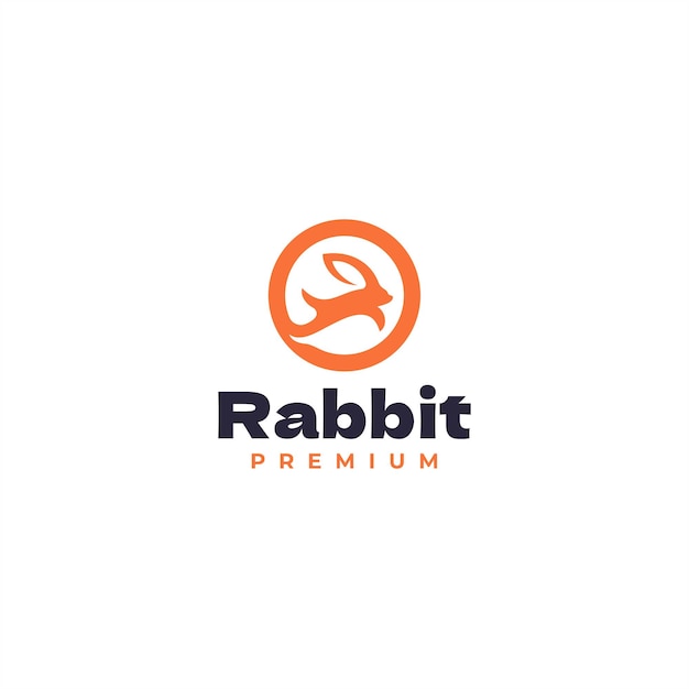 plantilla de diseño de logotipo de conejito de conejo
