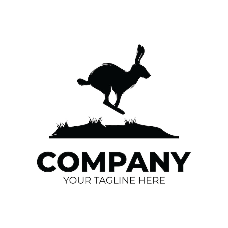 Vector plantilla de diseño de logotipo de conejo de logotipo animal