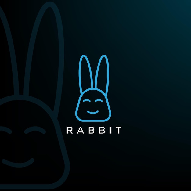 Plantilla de diseño de logotipo de conejo minimalista para su negocio