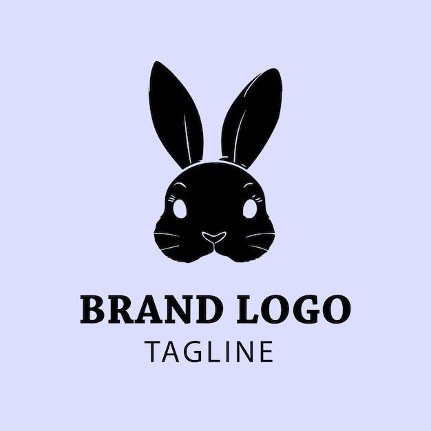 plantilla de diseño de logotipo de conejo vectorial