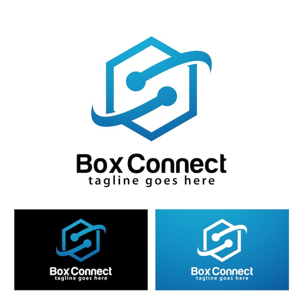 Plantilla de diseño de logotipo de conexión de caja