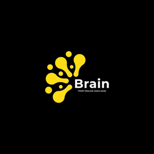 Plantilla de diseño de logotipo de conexión cerebral