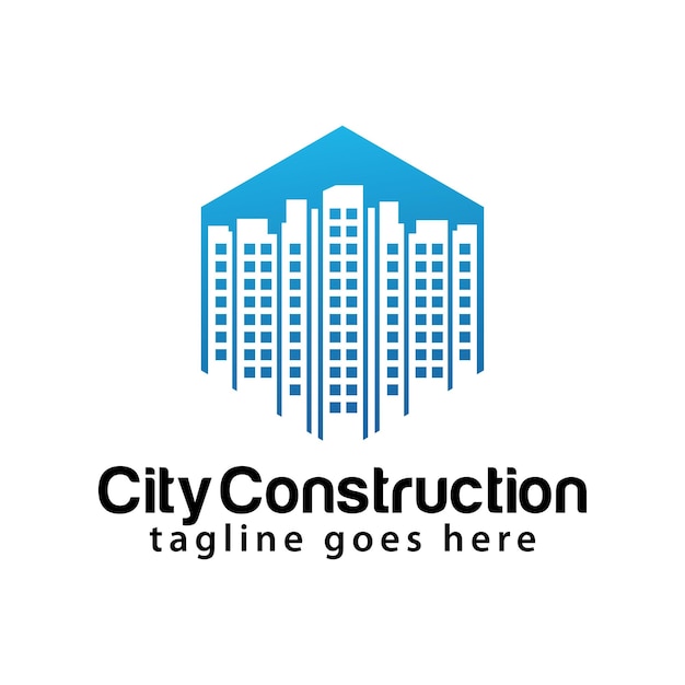 Plantilla de diseño de logotipo de construcción de ciudad