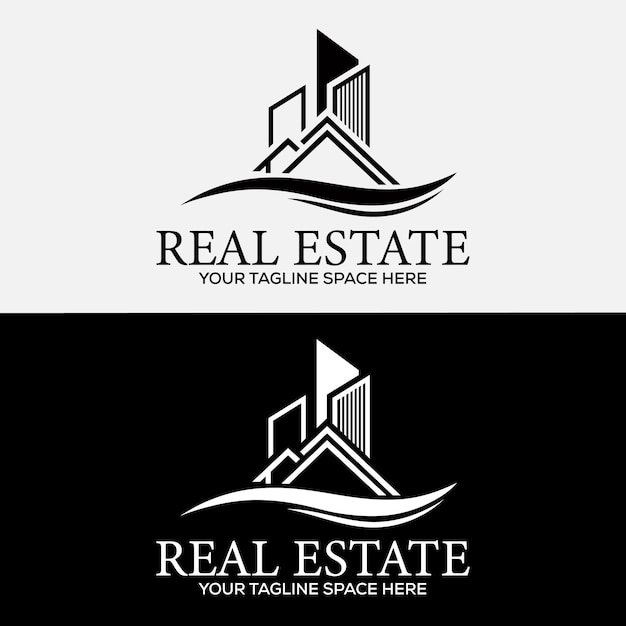 Plantilla de diseño de logotipo de construcción inmobiliaria vectorial