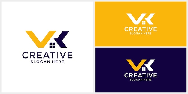 Plantilla de diseño de logotipo de construcción de monograma creativo para el hogar