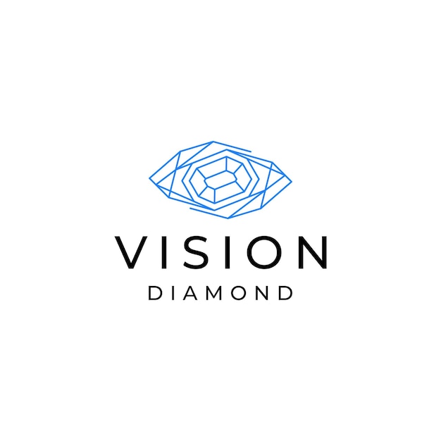 Plantilla de diseño de logotipo de contorno de icono de línea de ojo abstracto
