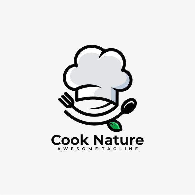 Plantilla de diseño de logotipo de Cook Nature