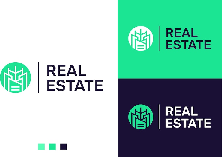 Vector plantilla de diseño de logotipo corporativo minimalista para bienes raíces
