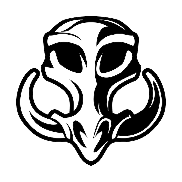 Plantilla de diseño de logotipo de cráneo de cabeza de vector de jabalí