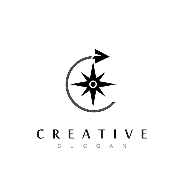 Plantilla de diseño de logotipo de Creative Compass Concept