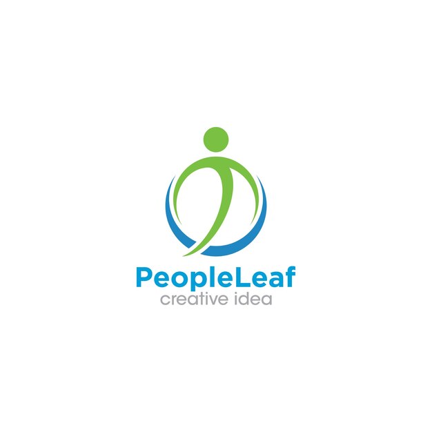 Plantilla de diseño de logotipo de Creative People Leaf