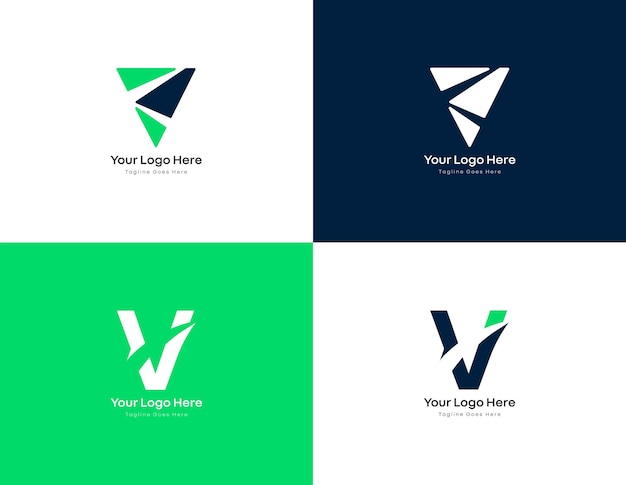 Vector plantilla de diseño de logotipo creative v con elementos de diseño versátiles para marcas comerciales y más