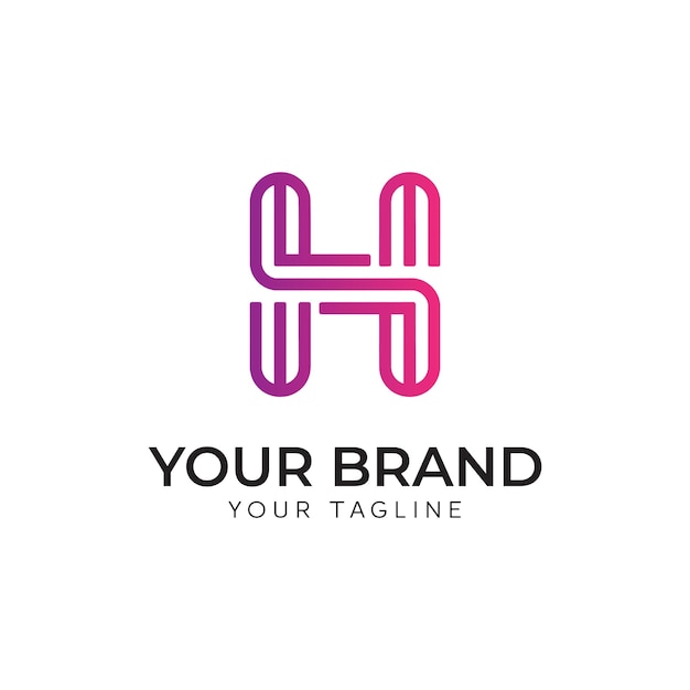 plantilla de diseño de logotipo creativo de la letra H