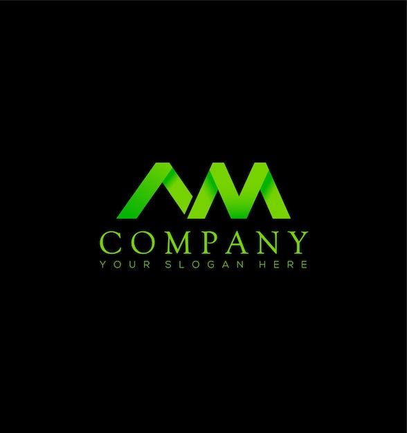 Plantilla de diseño de logotipo creativo y único abstracto con la letra AM