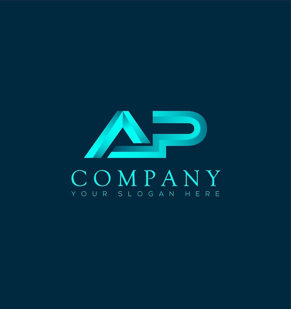 Plantilla de diseño de logotipo creativo y único abstracto con la letra AP