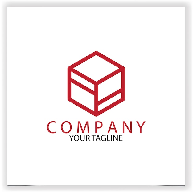 plantilla de diseño del logotipo del cubo rojo vectorial