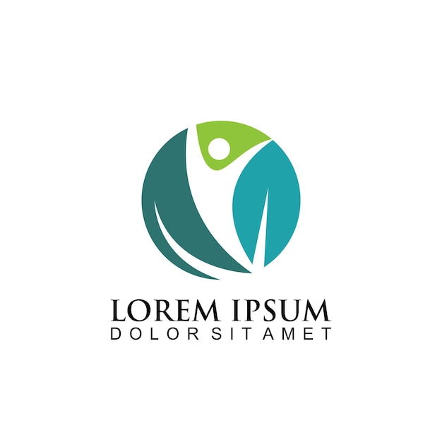 Plantilla de diseño de logotipo de cuidado de la humanidad