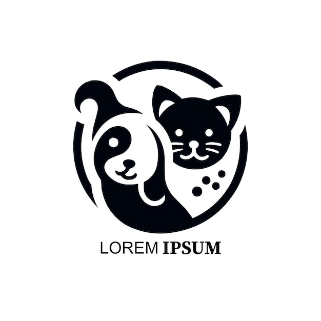 plantilla de diseño de logotipo de cuidado de mascotas ilustración de icono de vector de coche de mascotas