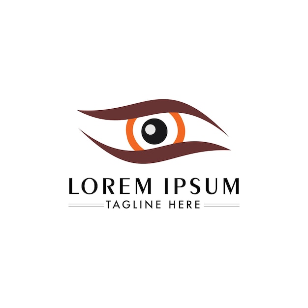Plantilla de diseño de logotipo de cuidado de ojos retro