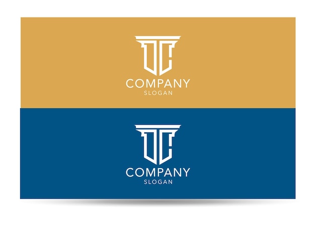 Plantilla de diseño de logotipo dc de letra inicial de monograma moderno