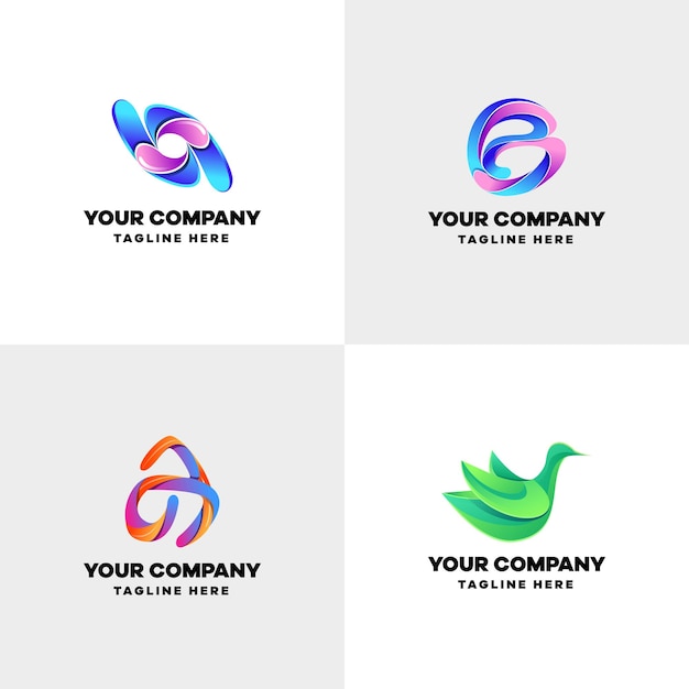 plantilla de diseño de logotipo degradado y colorido