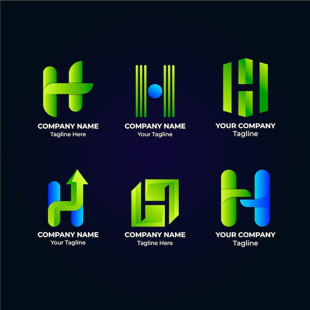 Plantilla de diseño de logotipo degradado h