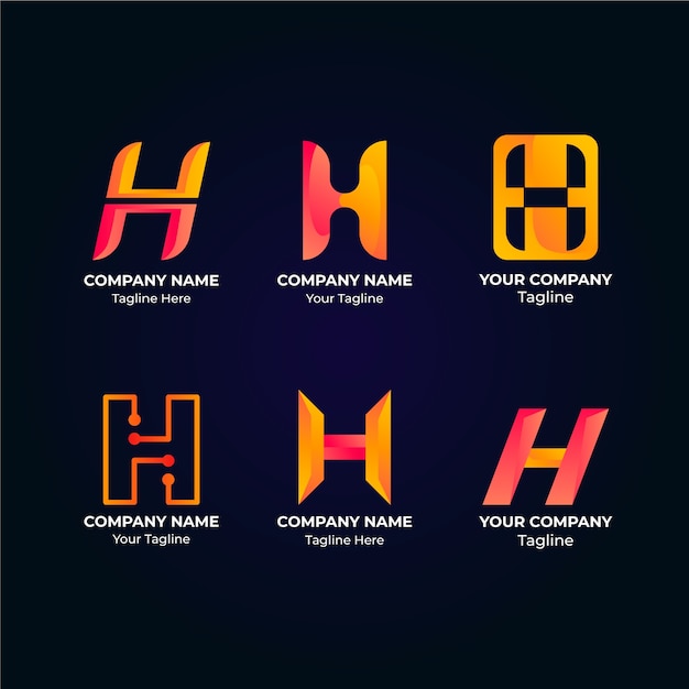 Plantilla de diseño de logotipo degradado h