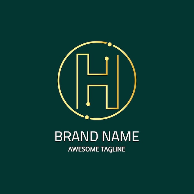 Plantilla de diseño de logotipo degradado H