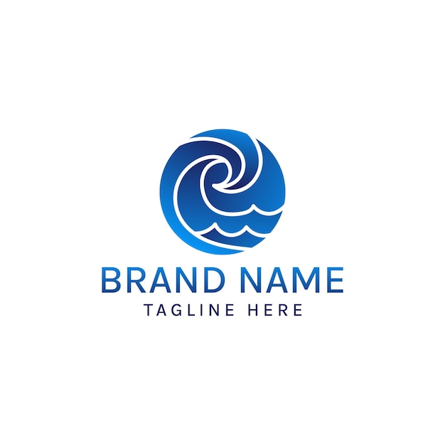 plantilla de diseño de logotipo degradado de onda