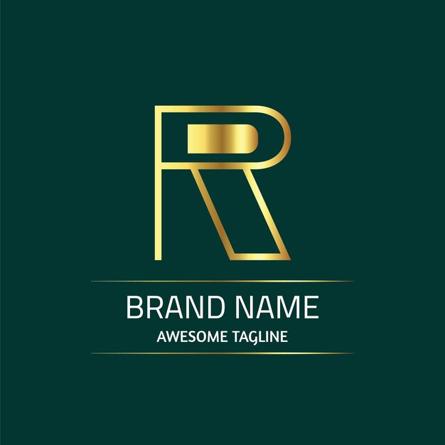 Plantilla de diseño de logotipo degradado R