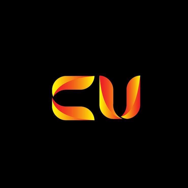 Vector plantilla de diseño de logotipo degradado vectorial cu