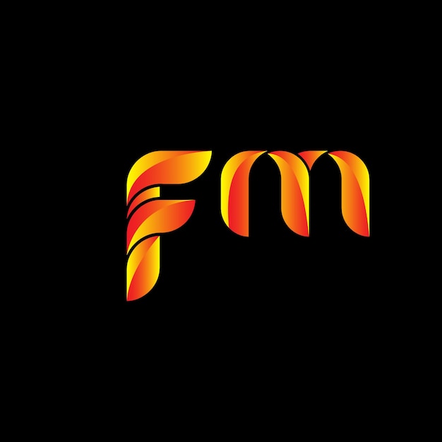 plantilla de diseño de logotipo degradado vectorial fm