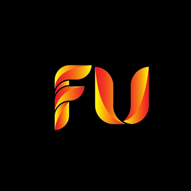 plantilla de diseño de logotipo degradado vectorial fu