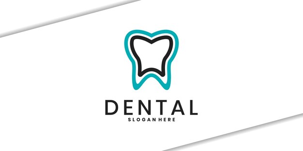 plantilla de diseño de logotipo dental de estilo lineal simple