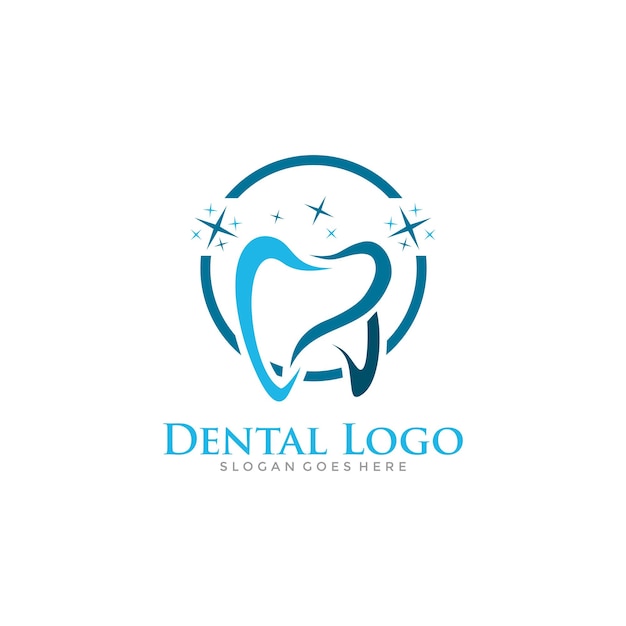 Vector plantilla de diseño de logotipo dental de salud, vector de logotipo de clínica dental