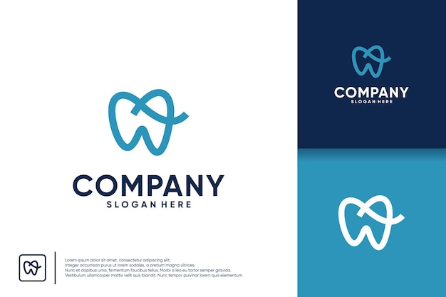 plantilla de diseño de logotipo dental simple con estilo de línea adecuada para dentistas profesionales