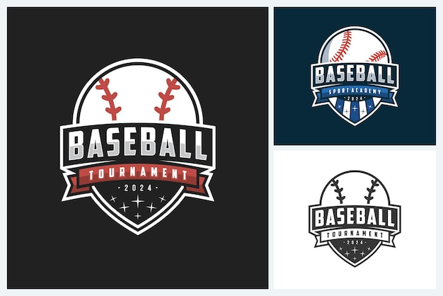 La plantilla de diseño del logotipo del deporte de béisbol el emblema del deporte del béisbol vector el logotipo del torneo de béisbal la insignia