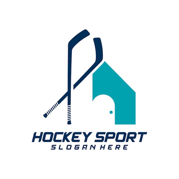 Vector plantilla de diseño de logotipo deportivo house hockey ilustración vectorial moderna diseño de insignia