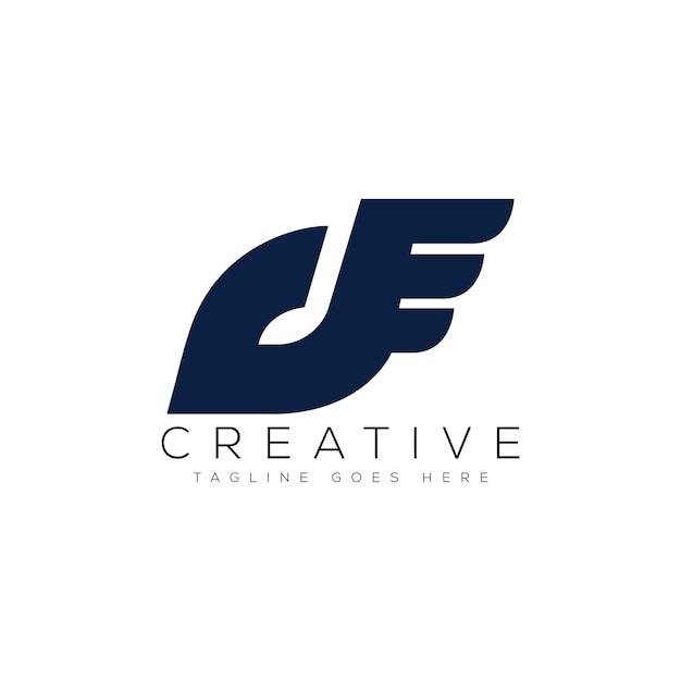 Plantilla de diseño de logotipo DF minimalista moderno Elemento de marca gráfico vectorial