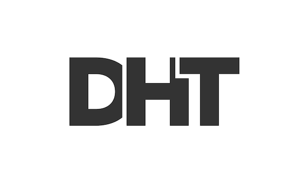 plantilla de diseño de logotipo de DHT con texto en negrita fuerte y moderno logotipo vectorial basado en inicial con tipografía simple y minimalista identidad de empresa de moda