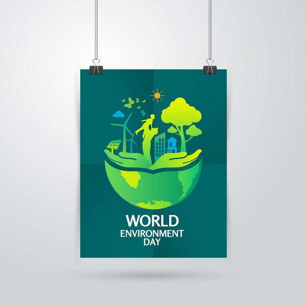 Vector plantilla de diseño de logotipo del día mundial del medio ambiente