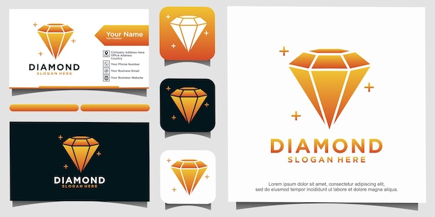 Plantilla de diseño de logotipo de diamante de lujo