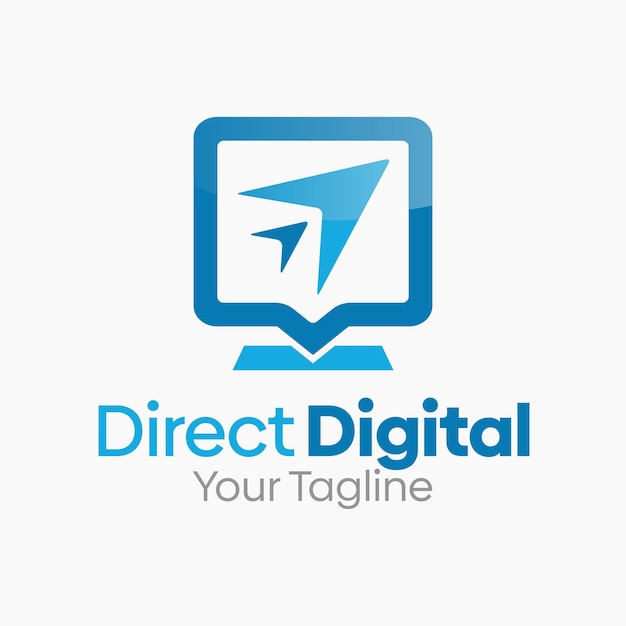 Plantilla de diseño de logotipo digital directo buena para la comunidad y la organización de la agencia de negocios