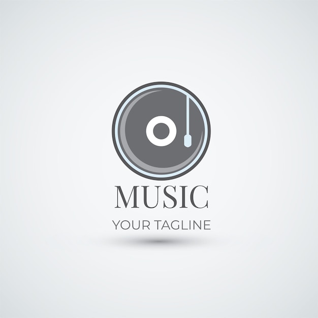 plantilla de diseño de logotipo de disco de música antiguo