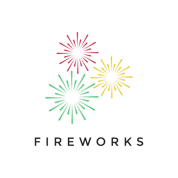 Plantilla de diseño de logotipo de diseño de fuegos artificiales